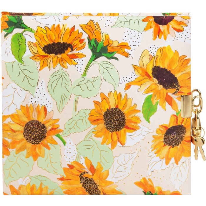 Goldbuch diary with lock Sunflower white 16,5x16,5 cm 96 white pages