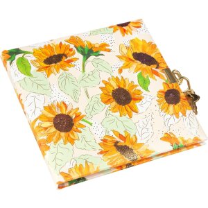 Goldbuch diary with lock Sunflower white 16,5x16,5 cm 96...