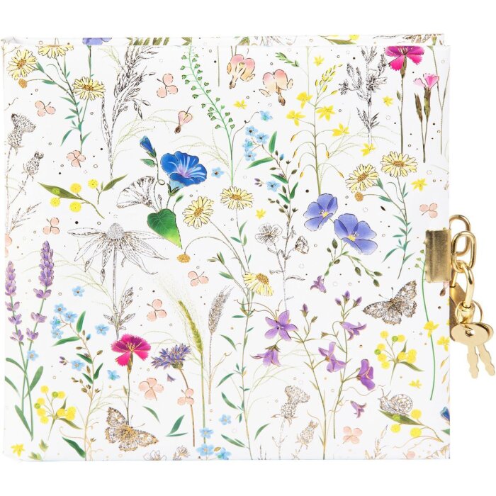 Goldbuch diary with lock Summer Meadow white 16,5x16,5 cm 96 white pages