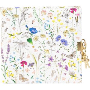 Goldbuch diary with lock Summer Meadow white 16,5x16,5 cm...