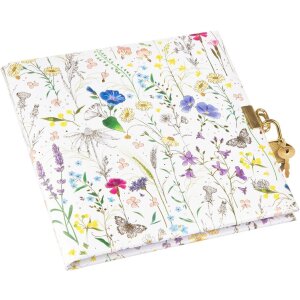 Goldbuch diary with lock Summer Meadow white 16,5x16,5 cm...