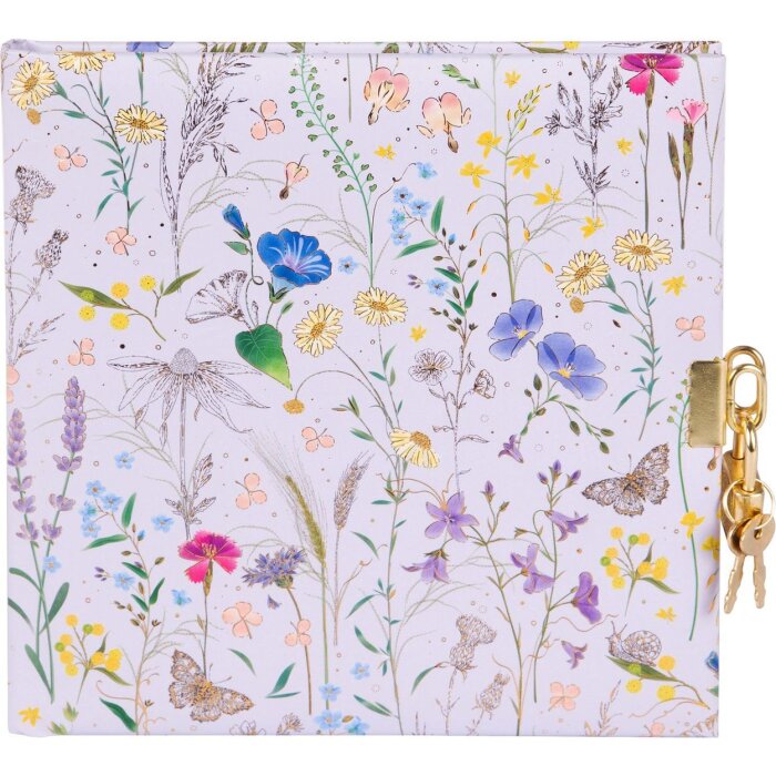 Goldbuch diary with lock Summer Meadow lilac 16,5x16,5 cm 96 white pages