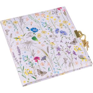 Goldbuch diary with lock Summer Meadow lilac 16,5x16,5 cm 96 white pages