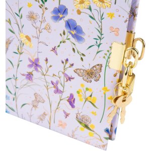 Goldbuch diary with lock Summer Meadow lilac 16,5x16,5 cm 96 white pages