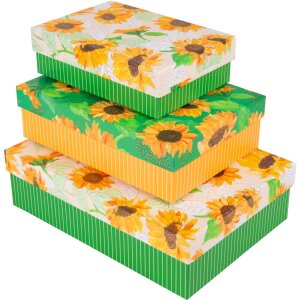 Goldbuch cardboard box set Sunflower 3 cardboard boxes