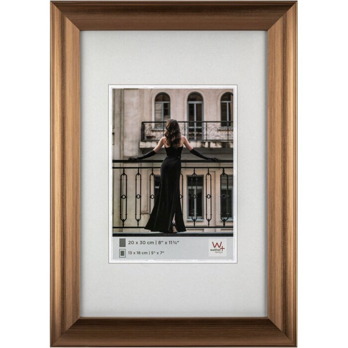 Walther design frame Venice 20x30 cm bronze glossy wood look MDF back panel