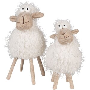 Clayre & Eef 65273 Decoration Sheep 12x12x25 cm White