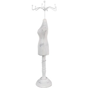 Clayre & Eef 65309 Jewellery stand 12x12x39 cm White