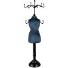 Clayre & Eef 65310 Jewellery Stand Turquoise Black 12x12x39 cm Wood Iron