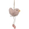 Clayre & Eef 65345 Decoration Pendant Bird 10x3x14 cm Pink