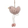 Clayre & Eef 65345 Decoration Pendant Bird 10x3x14 cm Pink