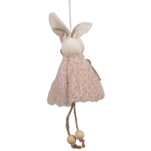 Clayre & Eef 65352 Decorative pendant rabbit 8x3x16 cm Pink