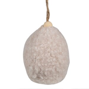 Clayre & Eef 65356 Decorative pendant egg Ø 5x7 cm Beige