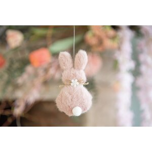 Clayre & Eef 65360 Decorative pendant rabbit 6x2x11 cm Pink