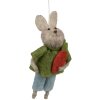 Clayre & Eef 65361 Decorative pendant rabbit 5x2x11 cm Green