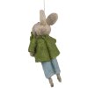 Clayre & Eef 65361 Decorative pendant rabbit 5x2x11 cm Green