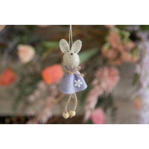 Clayre & Eef 65366 Decorative pendant rabbit 6x3x13 cm Purple