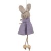 Clayre & Eef 65366 Decorative pendant rabbit 6x3x13 cm Purple