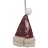 Clayre & Eef 65367 Decorative pendant Christmas hat 8x1x13 cm Pink