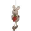 Clayre & Eef 65370 Decorative pendant rabbit 4x3x13 cm Beige