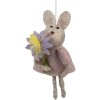 Clayre & Eef 65371 Decorative pendant rabbit 5x3x11 cm Beige Pink