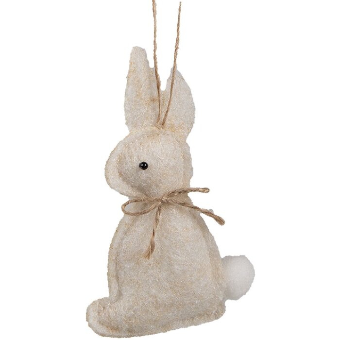 Clayre & Eef 65372 Decorative pendant rabbit 6x1x10 cm Beige