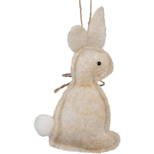 Clayre & Eef 65372 Decorative pendant rabbit 6x1x10 cm Beige