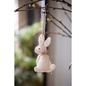 Clayre & Eef 65372 Decorative pendant rabbit 6x1x10 cm Beige