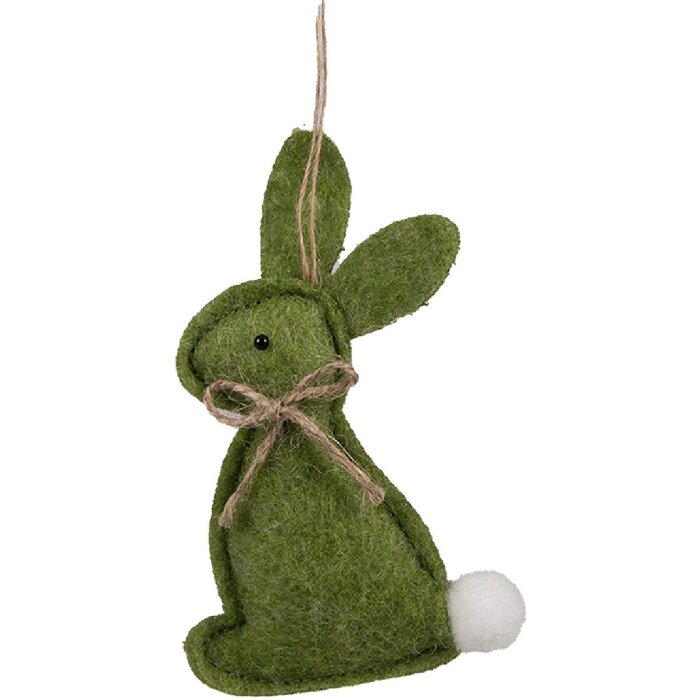 Clayre & Eef 65375 Decorative pendant rabbit 6x1x10 cm Green