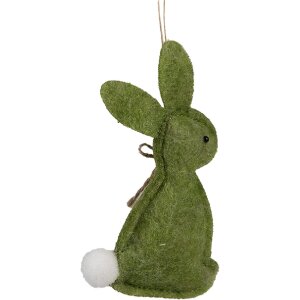 Clayre & Eef 65375 Decorative pendant rabbit 6x1x10 cm Green