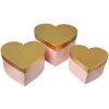 Clayre & Eef 65460 Storage Boxes Heart 3 Pieces Pink 27x24x15 cm