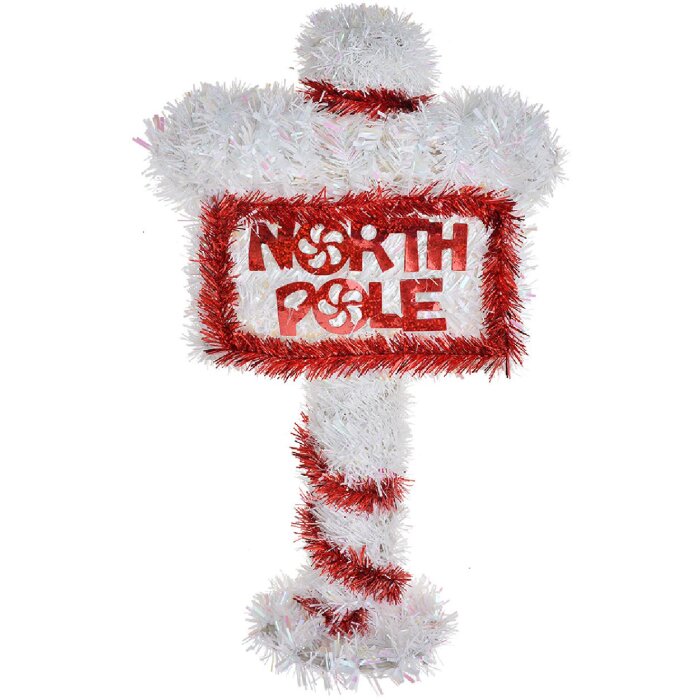 Clayre & Eef 65491 Christmas Decoration North Pole 20x8x36 cm Red White