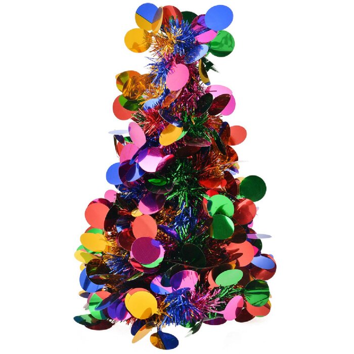 Clayre & Eef 65517 Christmas Tree Coloured Silver Purple 12x27cm