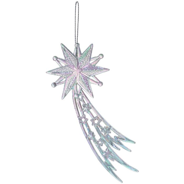 Clayre & Eef 65609 Decorative hanger star 15x1x6 cm in silver colour