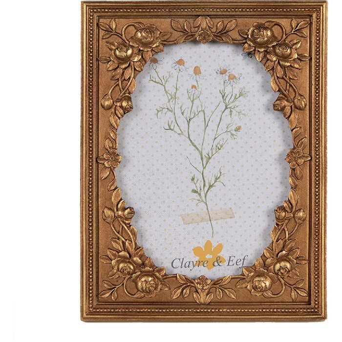 Clayre & Eef 2F1040 Photo frame 14x2x19 cm / 10x15 cm Gold coloured