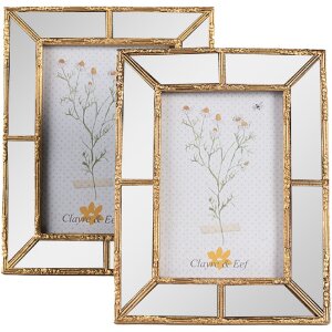 Clayre & Eef 2F1044 Photo frame 16x2x21 cm / 10x15 cm Gold coloured