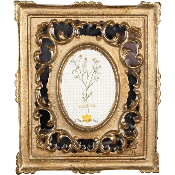 Clayre & Eef 2F1049 Photo frame 16x3x20 cm / 7x9 cm Gold coloured