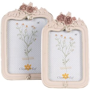 Clayre & Eef 2F1053 Photo frame 14x2x22 cm / 10x15 cm Pink