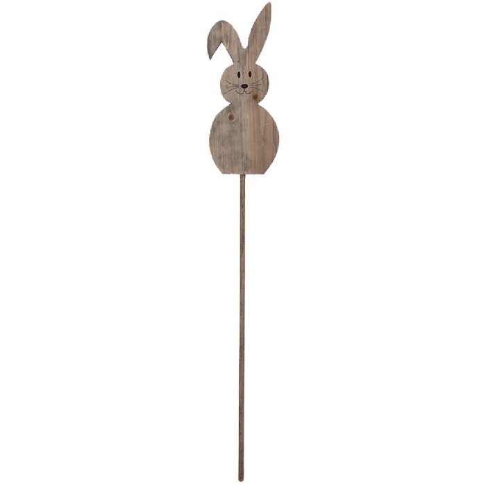 Clayre & Eef 5H0683 Garden Skewer Rabbit 15x1x100 cm Brown Wood