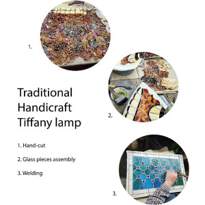 LumiLamp 5LL-6354 Table lamp Tiffany Ø 20x57 cm E27/max 1x60W Beige