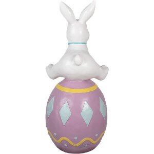 Clayre & Eef 5MG0027 Decoration Rabbit 41x39x91 cm White Purple