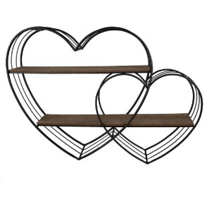 Clayre & Eef 5Y1166 Wall shelf heart 93x15x65 cm...