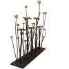 Clayre & Eef 5Y1188 Candle Holder Flowers Black Gold 69x15x66 cm