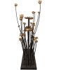 Clayre & Eef 5Y1188 Candle Holder Flowers Black Gold 69x15x66 cm