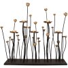 Clayre & Eef 5Y1188 Candle Holder Flowers Black Gold 69x15x66 cm