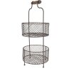 Clayre & Eef 5Y1191 Iron shelf with baskets Ø 25x59 cm Brown