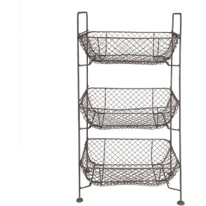 Clayre & Eef 5Y1192 Iron shelf with baskets 35x26x71...