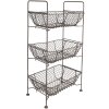 Clayre & Eef 5Y1192 Iron shelf with baskets 35x26x71 cm Brown