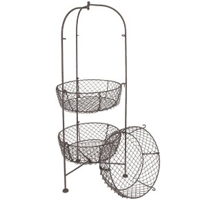 Clayre & Eef 5Y1193 Iron Shelf with Baskets Brown...