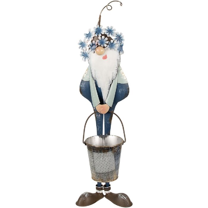 Clayre & Eef 5Y1221 Decoration Dwarf Blue White 19x18x67 cm